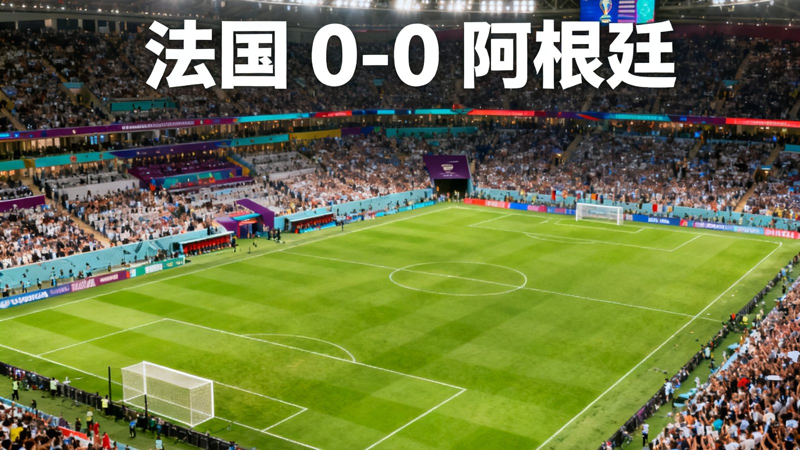 世界杯焦点战法国对阿根廷高清直播画面，球场全景与比分叠加